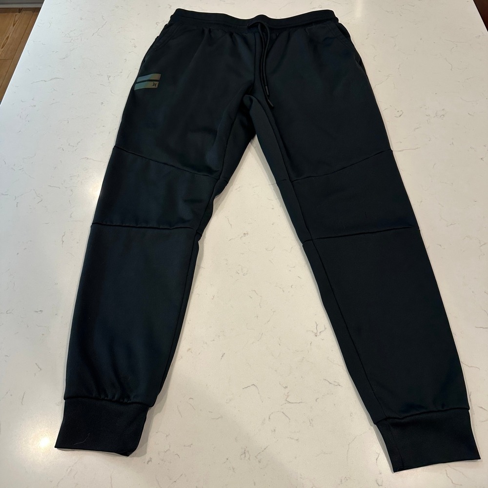 Hurley Mens Fleece Lined Jogger Sweatpants Black HFA21VMB-02675 Size Large